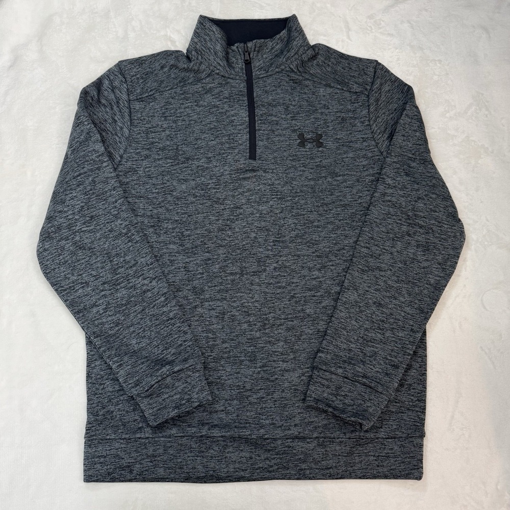 Under Armour 1/4 Zip Pullover Mens M‎ Gray Athletic Fleece Loose Fit Gym